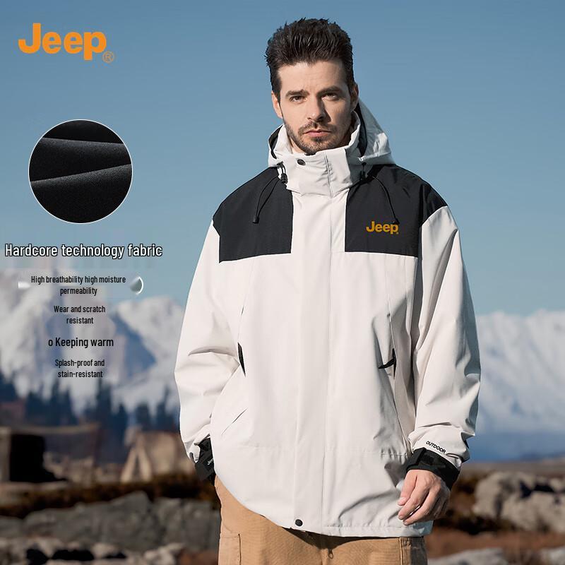 JEEP Men's 3-in-1 Windproof Outdoor Hiking Jacket