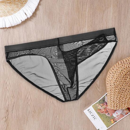 Hüfttiefer 3D Elefantennase Einfarbig Herren Slips Sexy Transparentes Netzgarn Unterhosen