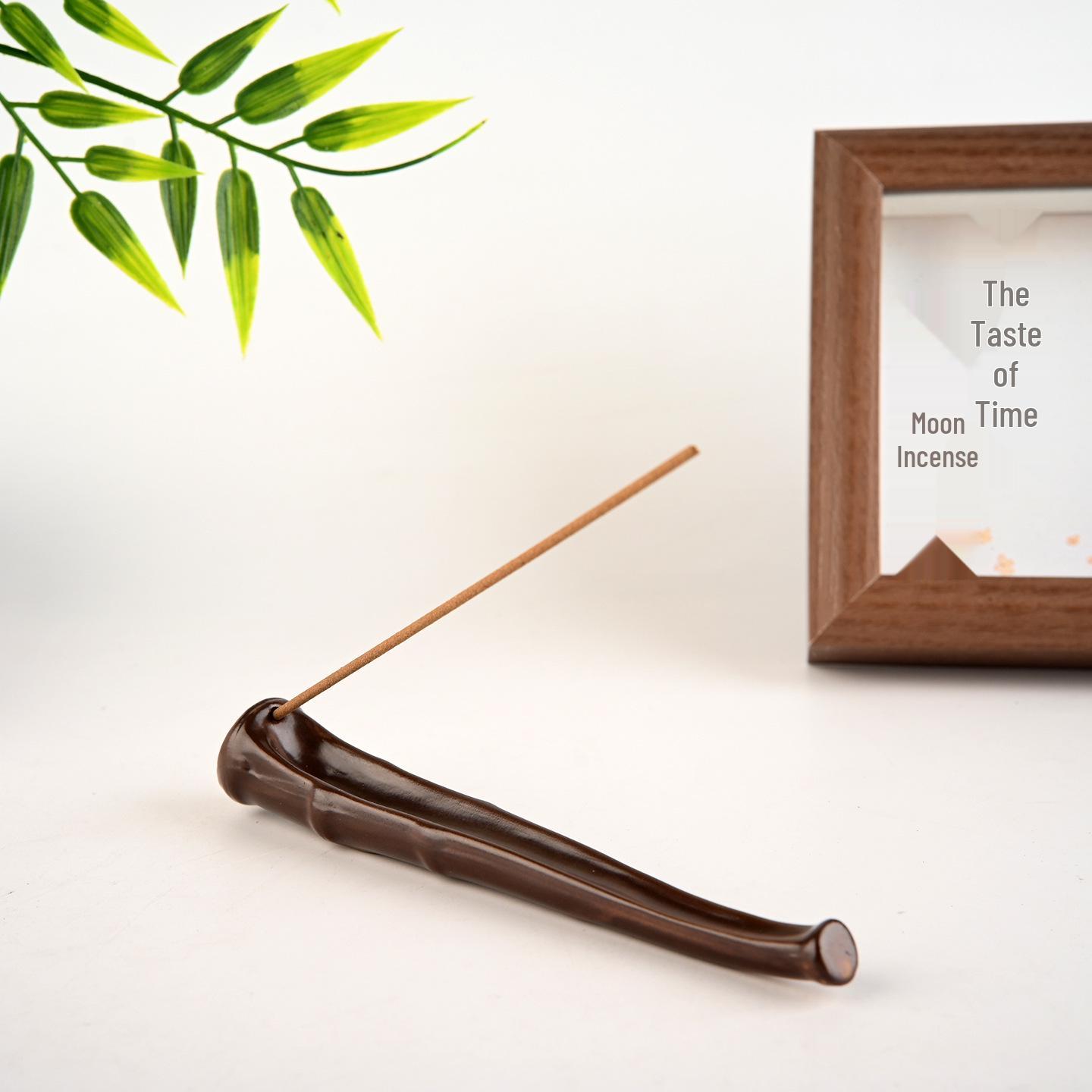 Bamboo Ceramic Zen Coil Incense Holder for Chinese Tea Ceremony