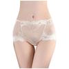 High Waist Lace Panties for Women with Ruffle Edge Floral Pattern Seamless Design Breathable Soft Fabric Comfortable Fit