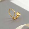 Statement Irregular Open Ring for Women,Gold Plated Stainless Steel Geometric Rings,Punk Party Birthday Jewelry Gift