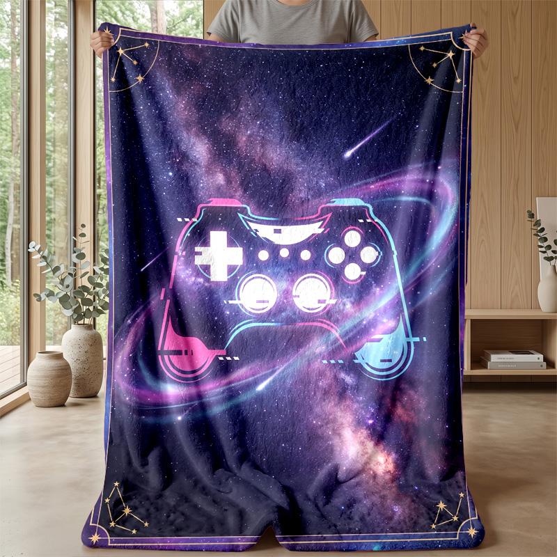 Galaxy Game Pad Theme Blanket Lightweight Warm Flannel Blanket Decorative Throw Blanket for Home Decoration