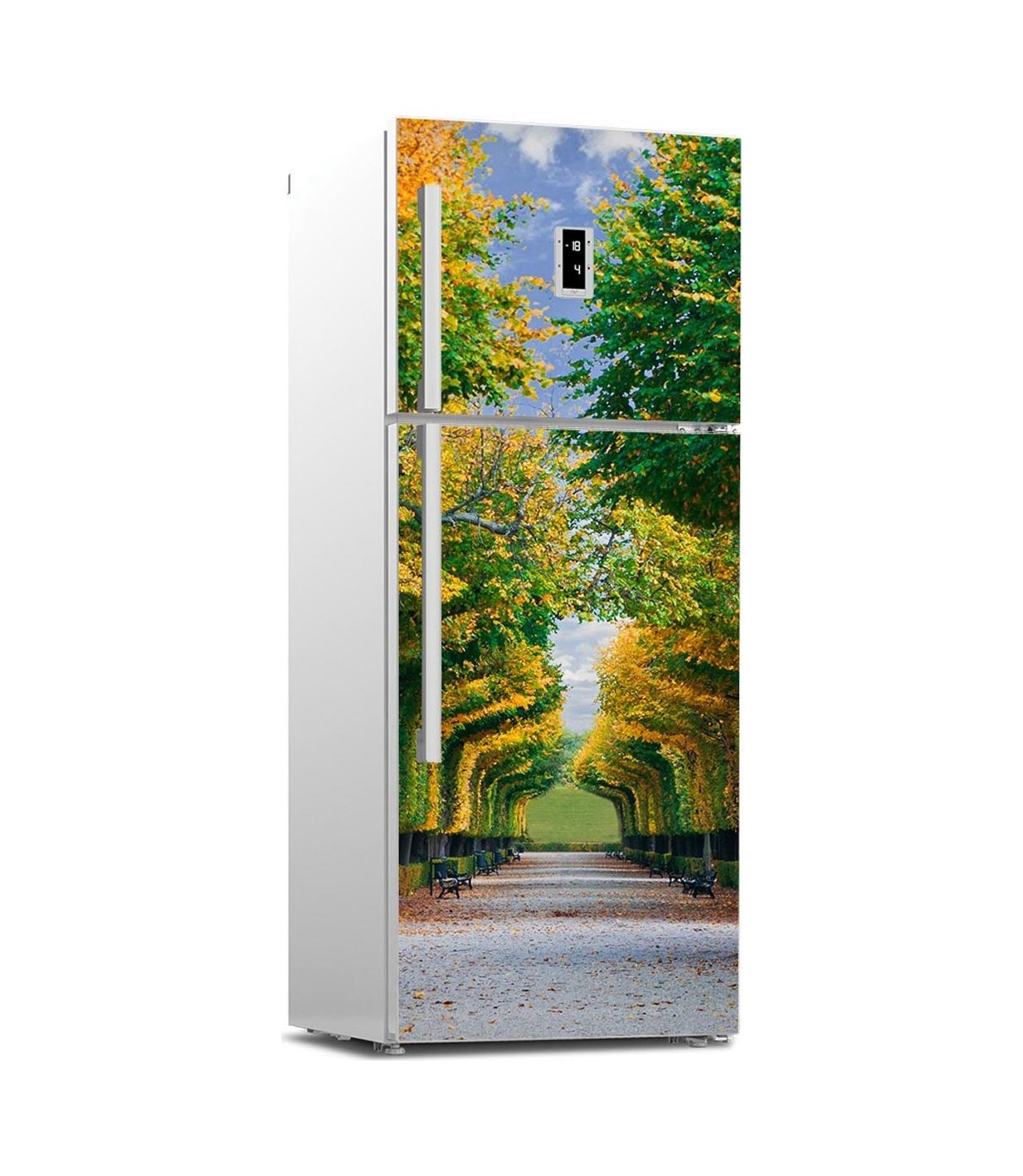 

23tyle красивые пейзажи наклейки на холодильник крышка холодильника дверная виниловая самоклеящаяся кухонная мебель Декор обертка наклейка для морозильной камеры DIY 100x180cm(cut 2pcs)