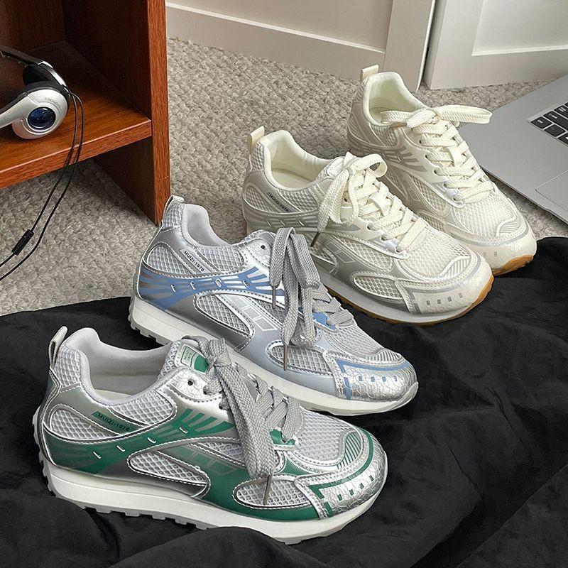 Stepping On Shit Mesh Breathable German Training Shoes Women's Summer New Thick-soled Hollow Forrest Gump Shoes Casual Sports Shoes Are Not Tired