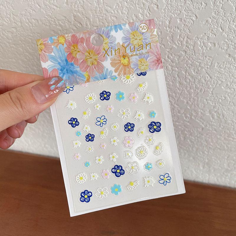 5D Embossed Cartoon Nail and Phone Stickers for Kids