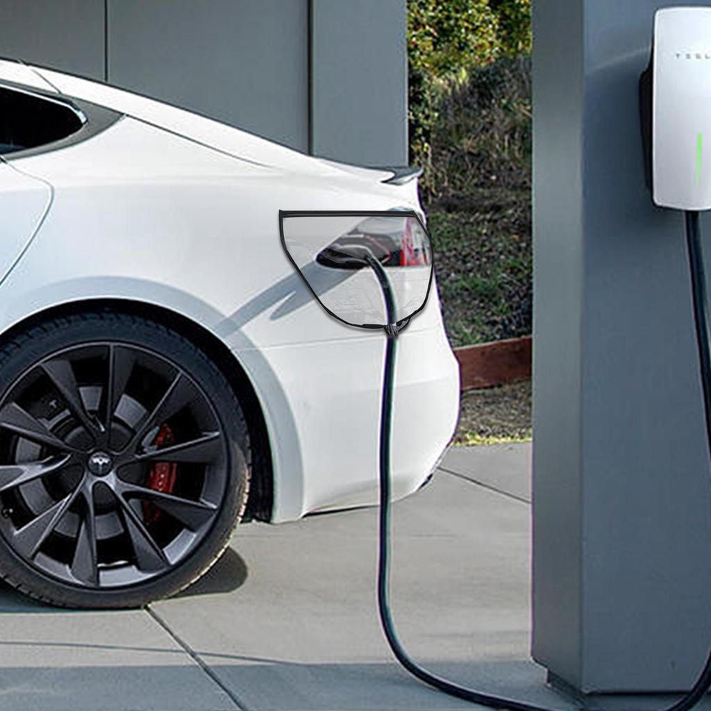Electric Vehicle Charger Port Magnetic Transparent Cover Rainproof Dustproof Cover Outdoor Protection Covers Car Accessories