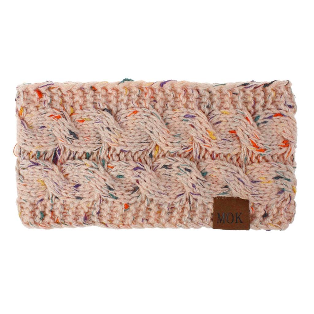 

Модная и зимняя шерстяная вязаная повязка для волос спортивная повязка на голову розовый