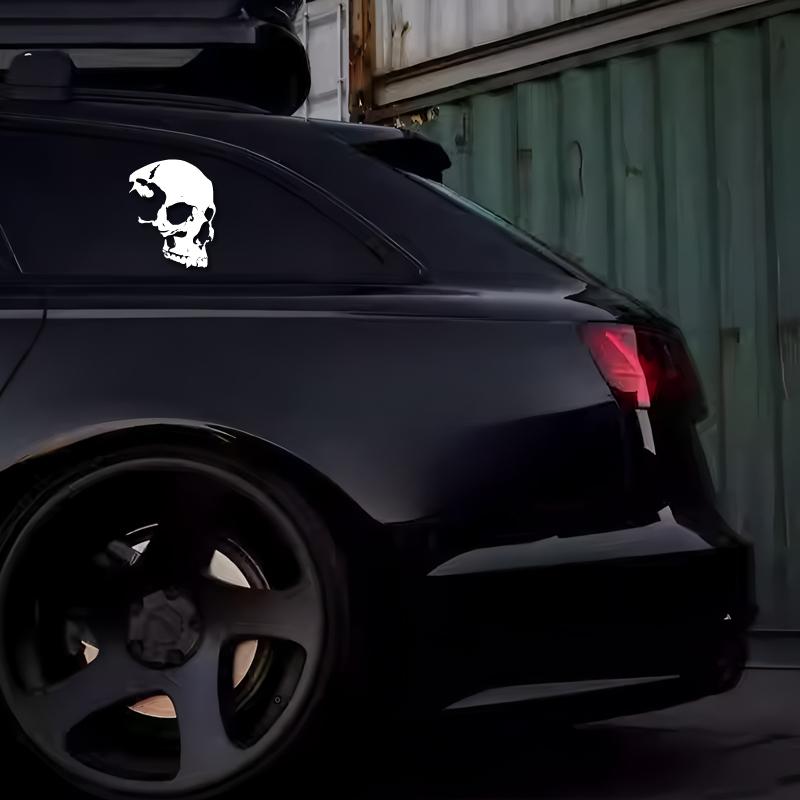 Craniu schelet cu textură avansată, modele aventură în aer liber, autocolante aventură în aer liber, decorațiuni cu tematică natură, vinil durabil