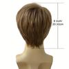 Synthetic Man's Short Wig Trendy Ombre Brown Wig with Bangs Natural Soft Breathable Layered Wig for Male Daily Cosplay