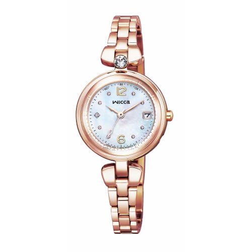 CITIZEN Wicca Solar Tech Radio-Controlled Watch (Pink Gold / Water Resistant / Women's) KS1-660-91 Tiara Star Collection Citizen Radio-Controlled Sola