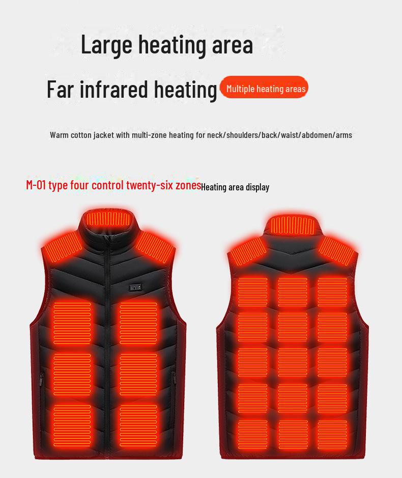 Unisex Smart Heizweste mit Stehkragen - Übergröße verfügbar