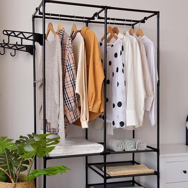 Metal Wardrobe Stand Coat Rack for Clothes Shoes Hall Wardrobe