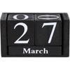 Vintage Wooden Calendar Desktop Time Concept Rustic Wood Blocks Chic Perpetual Calendars Month Date Number Display Home Office Decoration Desk