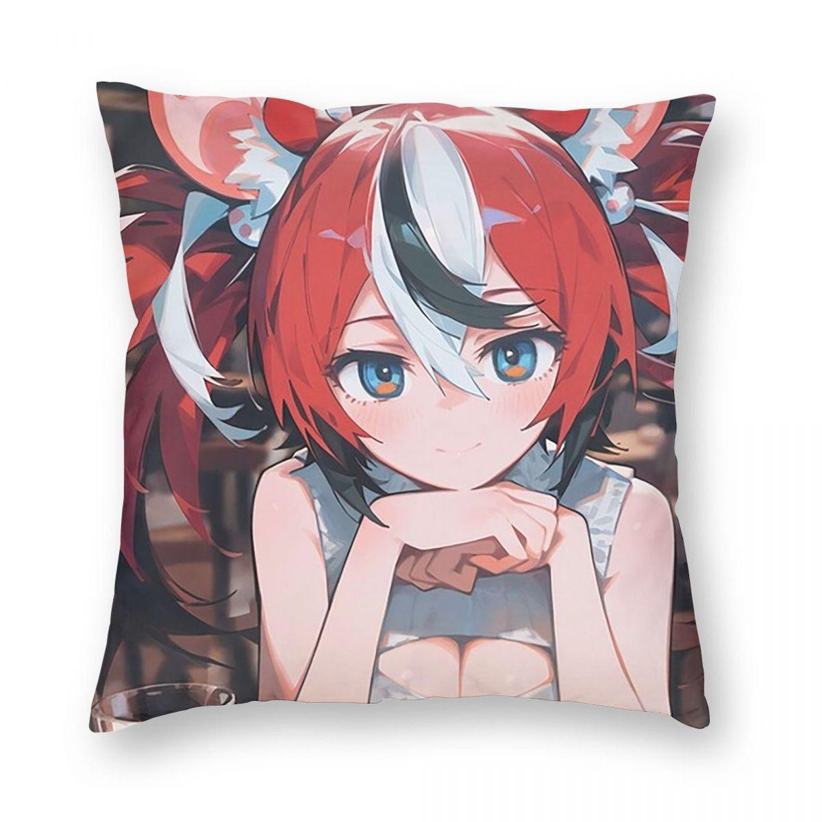 Game Hololives Hakos Baelz Square Pillowcase Pillow Cover Cushion Decor Comfort Throw Pillow for Home Car 30x30cm