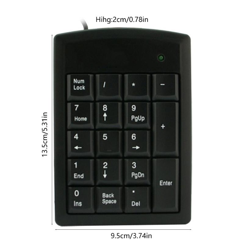 USB Numerics Keyboards With 18 Silents Button Deskstop Number Pad For Laptop Desktop Office