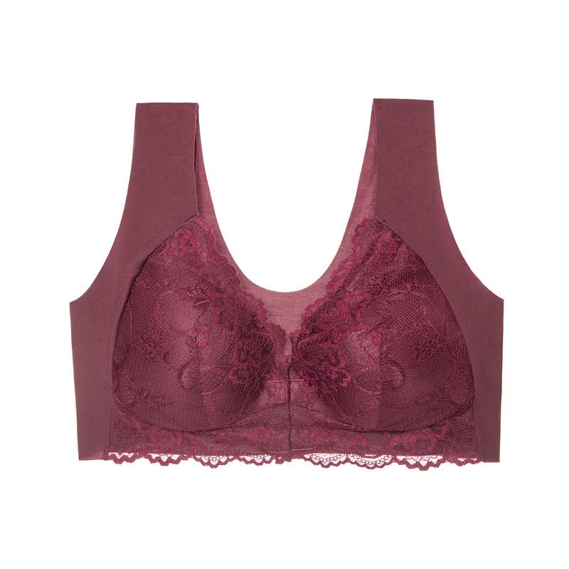 European Lace Front Buckle Plus Size Wireless Push-up Camisole Bra – Sexy Seamless with Beautiful Back Design