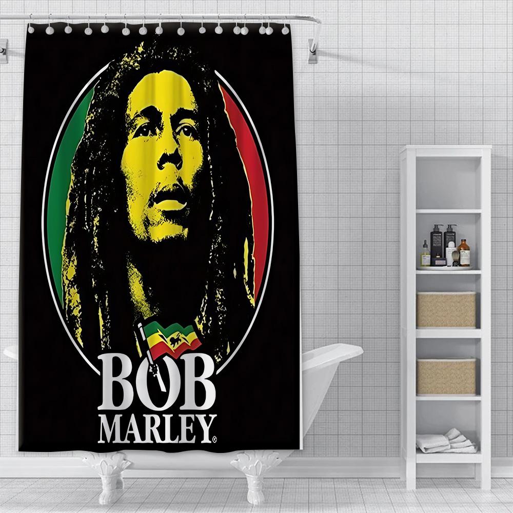 

Шторка для душа Рэпер Боб Марли Водонепроницаемая полиэстеровая ткань Краска Красочные шторки для ванной Домашний декор для ванной комнаты Шторка с крючком YL90x180cm