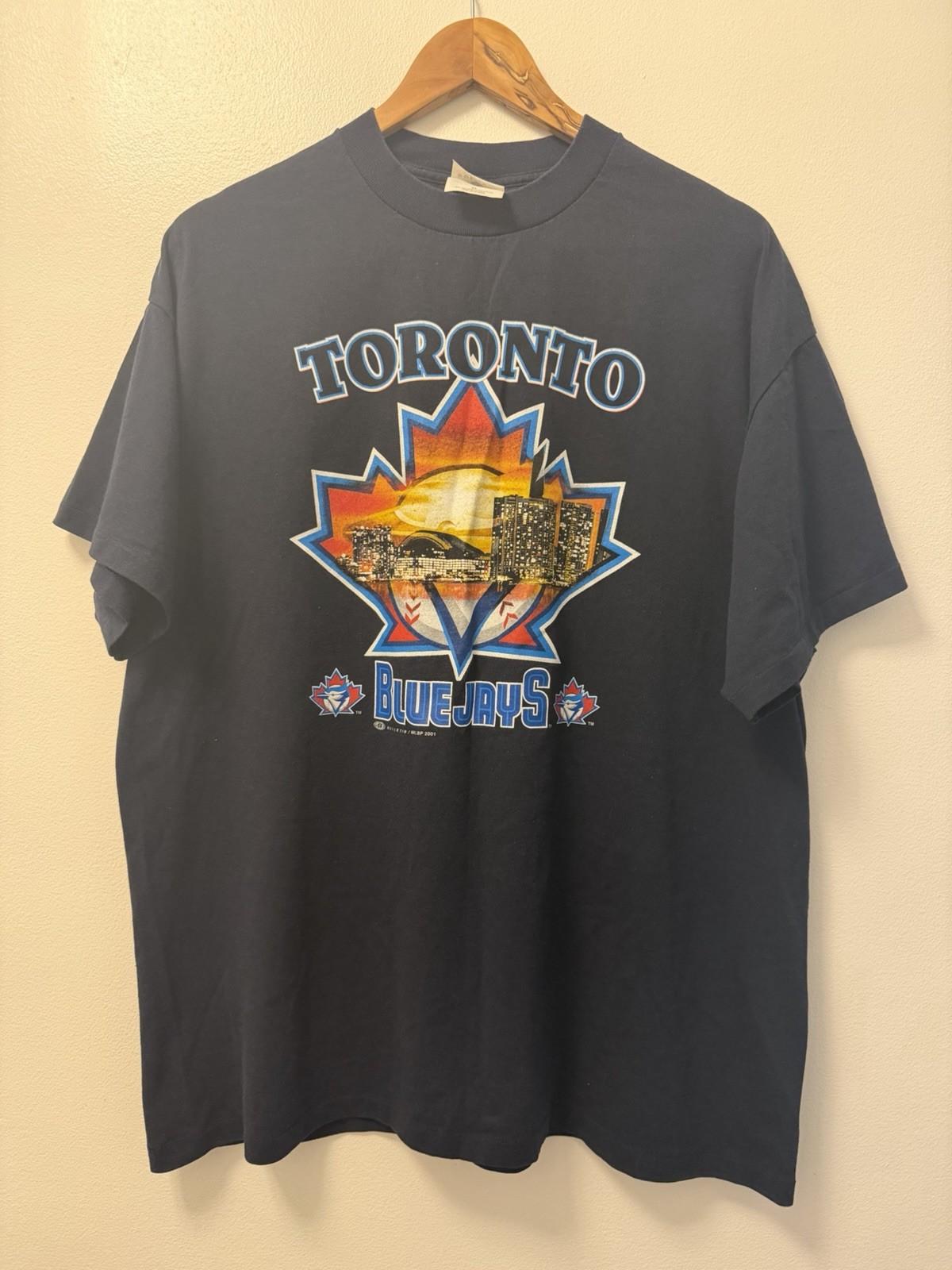 VTG Toronto Blue Jays Skyline Black T Shirt Men’s XL MLB Baseball 2001 XXXL
