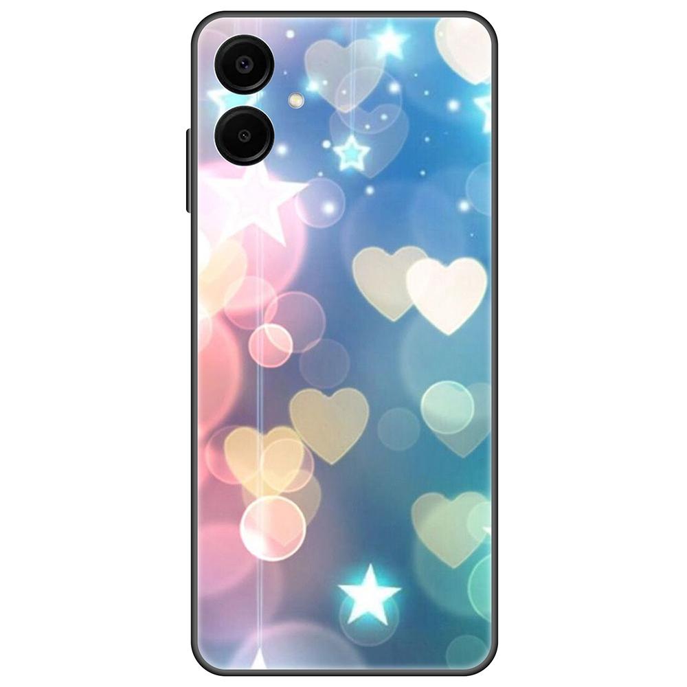 for Samsung Galaxy A06 Black Case Cute Luxury 6.7inch Cases on GalaxyA06 Soft tpu Cover shockproof Bumper