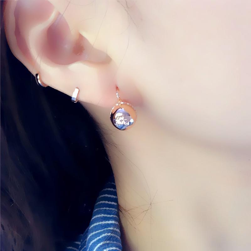 Exquisite Colored Gold Russian Car Flower Ball Plated Rose Gold Earrings 585 Purple Gold High-End Personalized Fashion Earrings