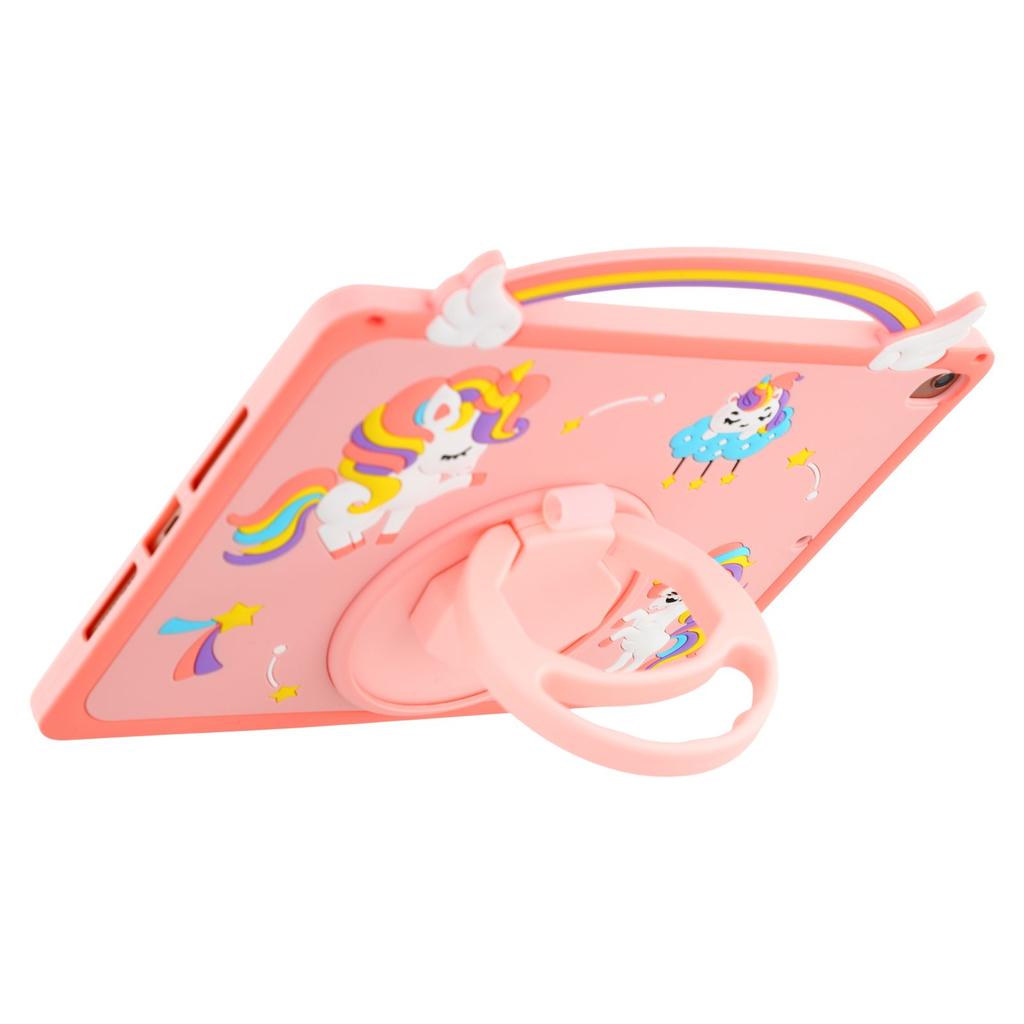 Tablet Case For iPad 10.2 (2021)/(2020)/(2019)/Air 10.5 inch (2019) Handle Rotating Kickstand Unicorn Silicone Cover