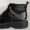 Doppellagige Schuhkette Canvas Schuhe Ketten Punk Stil Stern/Herz Perlen Schuhschnallen Schmuck Trendy Y2k Accessoires