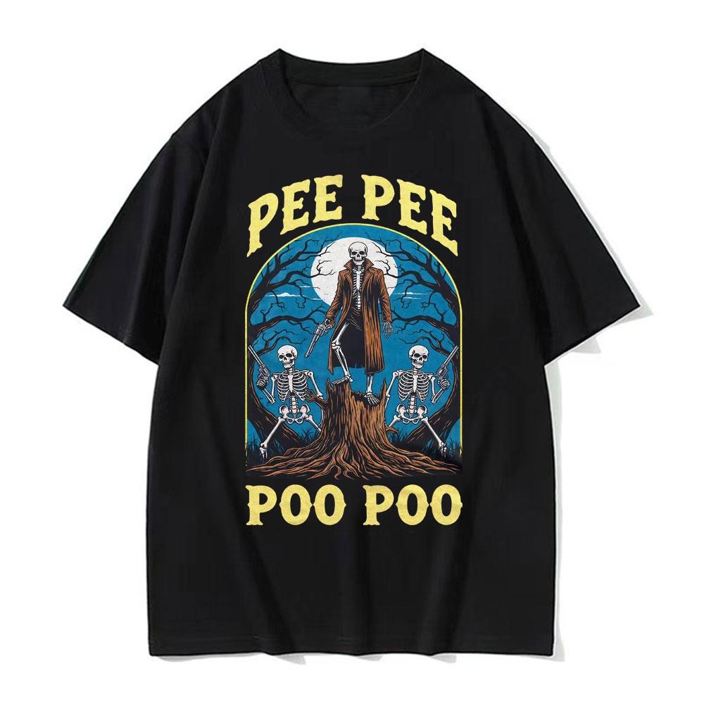 New SpringSummer Mens and Womens Pee Pee Poo Poo Pattern Printed Tshirt Fashion Casual Short Sleeve Round Neck Tshirt