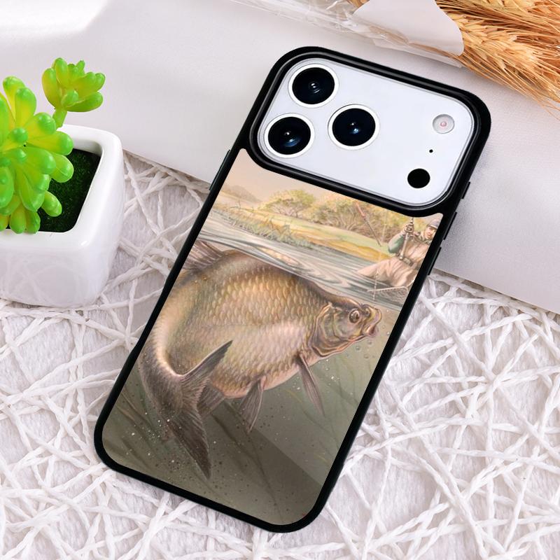 Karpfen Fisch Angeln Handyhülle für iPhone 17 Air 16 15 11 12 14 13 Pro Max Stoßfeste Hülle