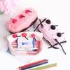 New Plush Cherry Cake Pen Bag Large Capacity Pencil Case Students Multifunction Stationery Bag For School Office