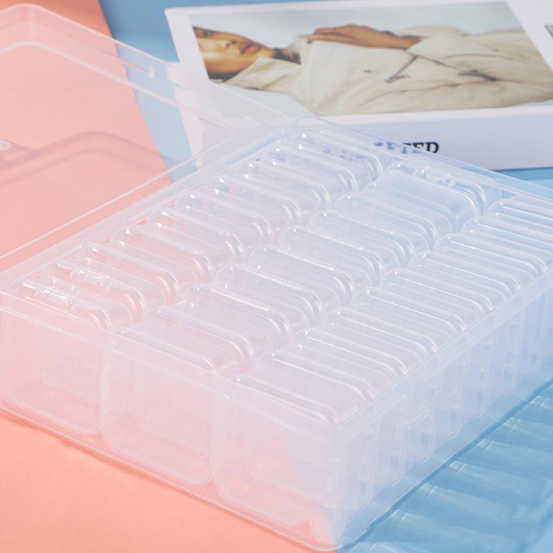 12/15/30PCS 5.5cm Size Square Box Storage Set Household Waterproof Dustproof Transparent Plastic Small Part Organizer Case ZYF