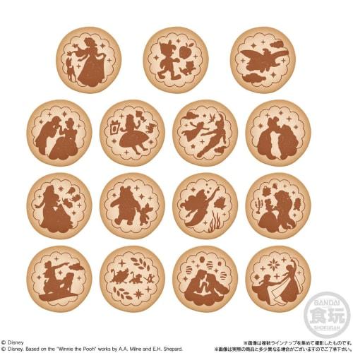 BANDAI Disney Characters Embroidered Can Badge Biscuits Box of 12 (Candy Toys) Biscuits