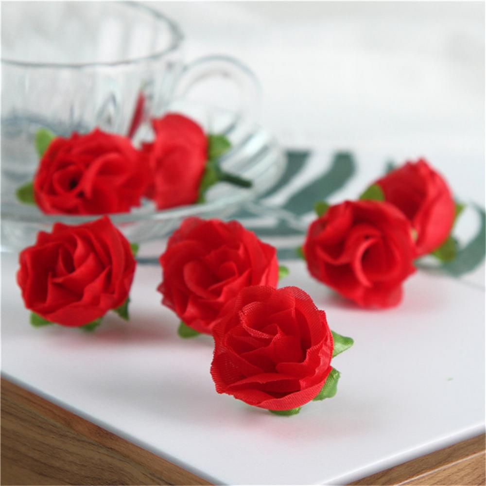 Rose Artificial Flowers 50pcs Simulation Flower Head Fake Roses Wedding Decorated Wall Flower Arrangement home Party Decoration