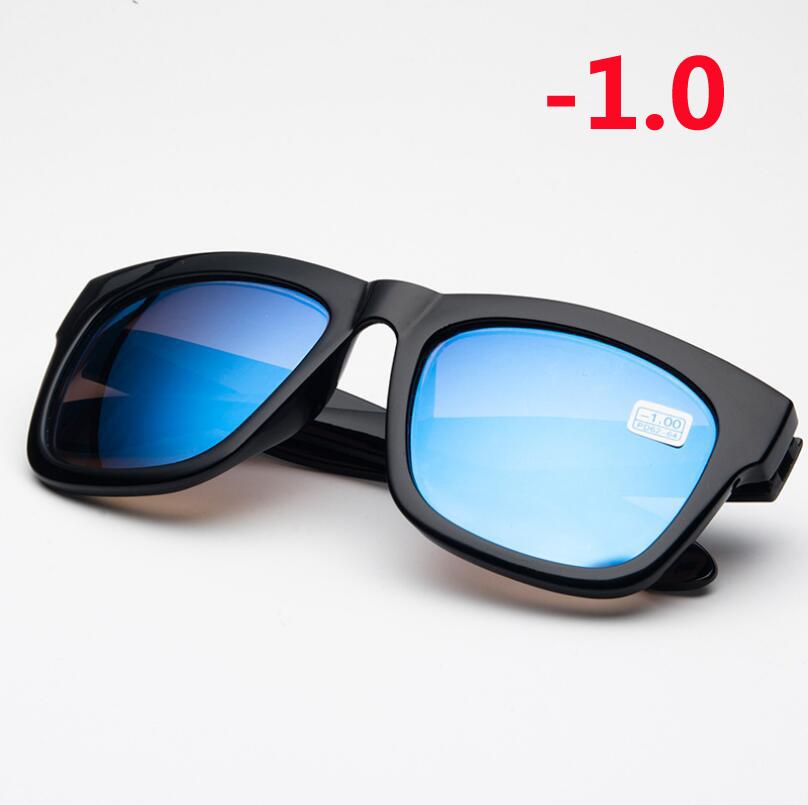 

-1.0 -1.5 -2.0 -2.5 -3.0 -3.5 -4.0 Finished Myopia Sunglasses Men Women Fashion Blue Lens Square Short-sight Myopes Lunettes