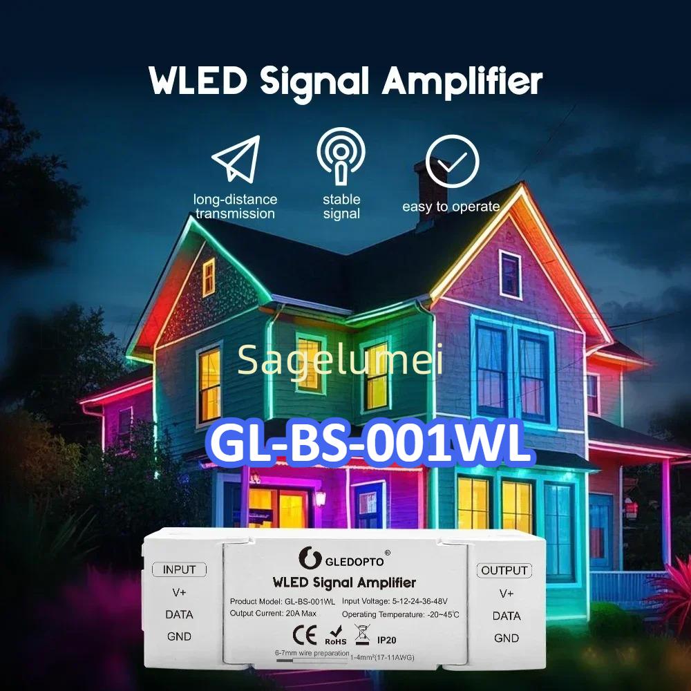 

WLED Digital LED Controller Type-C GL-C-017WL-D/GL-RC-001WL GLEDOPTO ESP32 DIY Dynamic Work Microphone Function for LED Strip