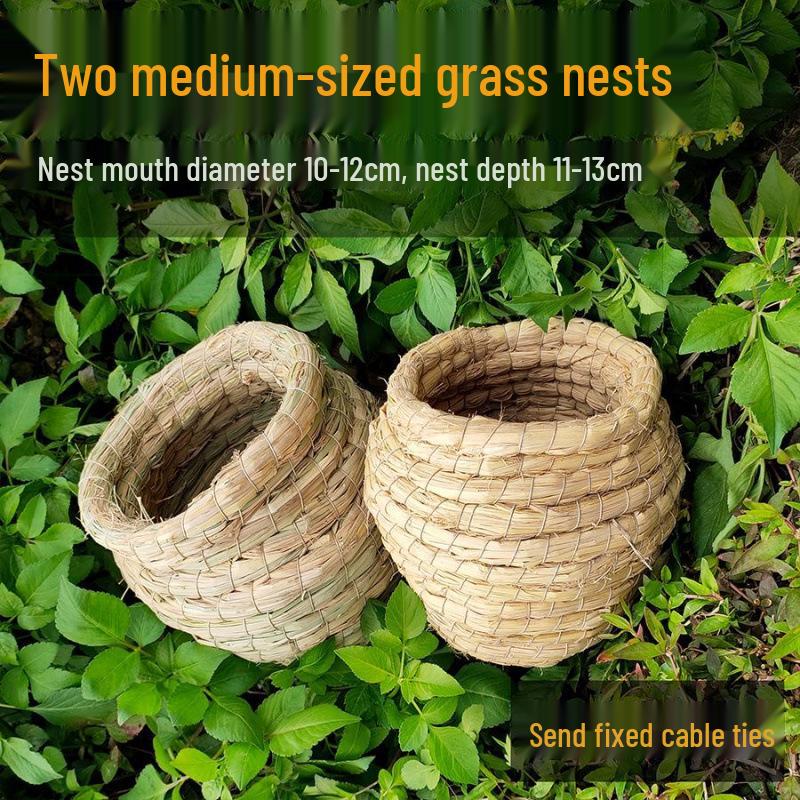 Straw-Woven Bird Nest: Parrot, Budgie, Cockatiel, Quail Sleep and Play Toy
