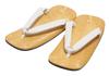 Hasegawa Geta Made In Japan Men's Leather-Soled Sandals, (White Straps/Size 2L)