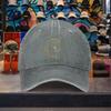 Golden Spiral Pattern Washed Denim Baseball Cap Adjustable Sun Hat Unisex Outdoor Travel Accessory