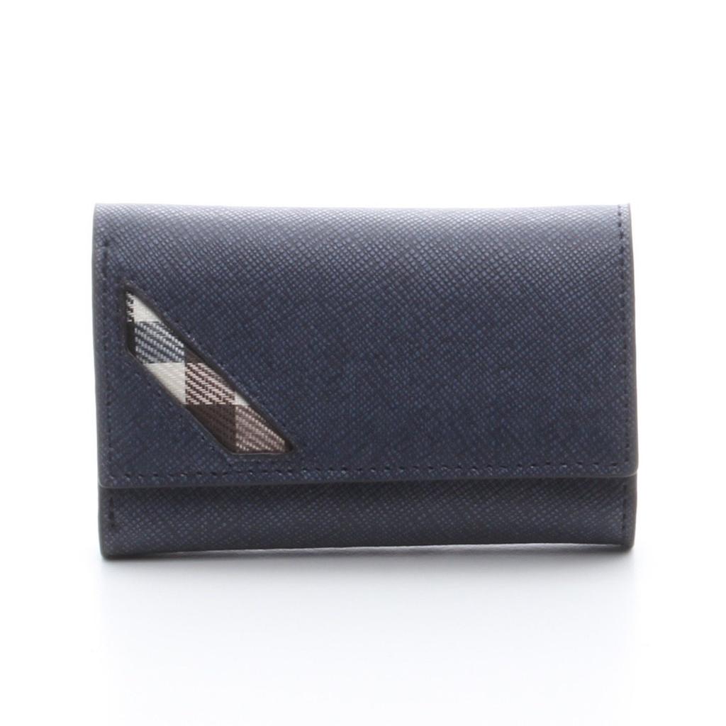 Estojo OMNIA com Chaveiro de Notas, Compartimento para 5 Chaves, Carteira Masculina, Chaveiro, (Marinha)