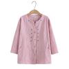 Embroidered Cotton Shirt Women's Large Size Spring and Autumn Tops, High-end Western Style Bottoming Shirt, Mother Shirt