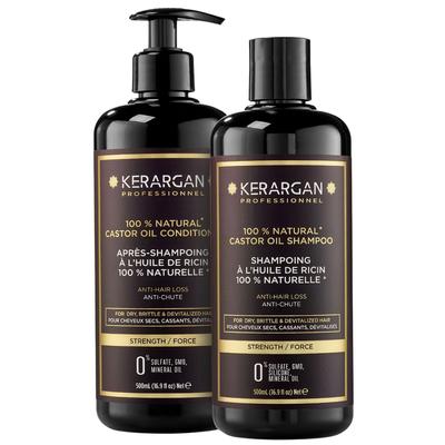 Sjampo og balsam med ricinusolje og arganolje - Stimulerer hårvekst - Fri for sulfat, parabener og silikon - 2 x 500 ml