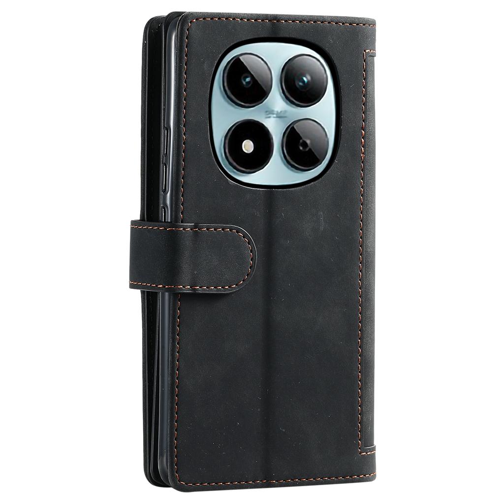 Für Xiaomi Redmi Note 15 Pro 4G (Global) Hülle 9 Kartenfächer Reißverschluss-Geldbörse PU-Leder Handyhülle mit Handschlaufe