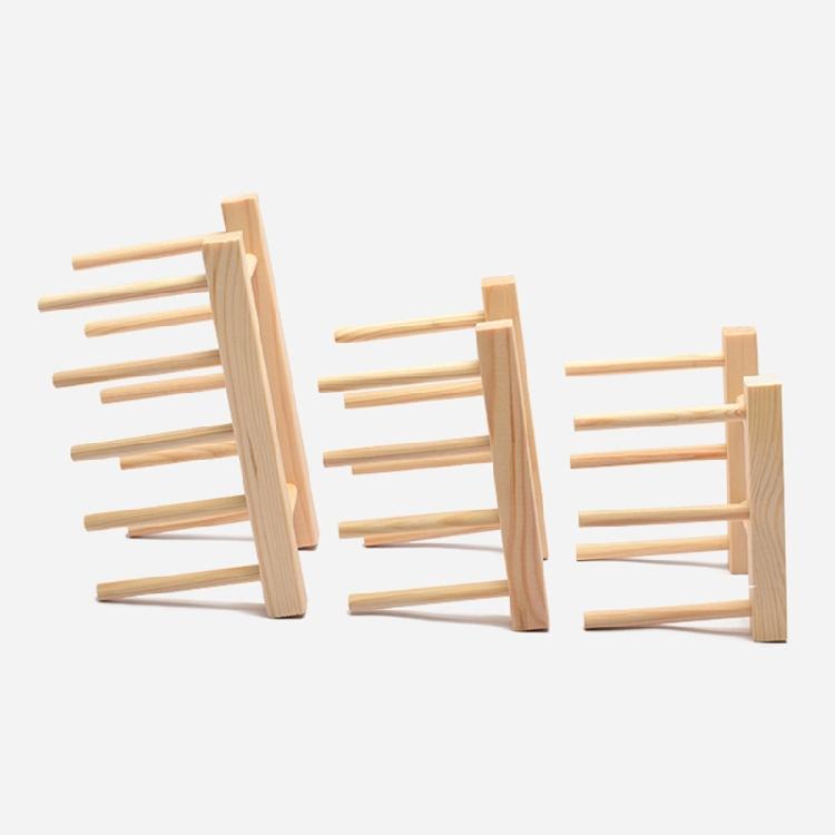 Ventilated Wooden Kitchen Storage System Space Saving Multi Level Dish Organiser Cups Plates Utensils Drying Rack