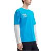 FILA Comfortable Breathable Round Neck Dopamine Embroidered Cat Dog Short Sleeve T-Shirt Unisex Tops Miel-Blue F11U429102FBU
