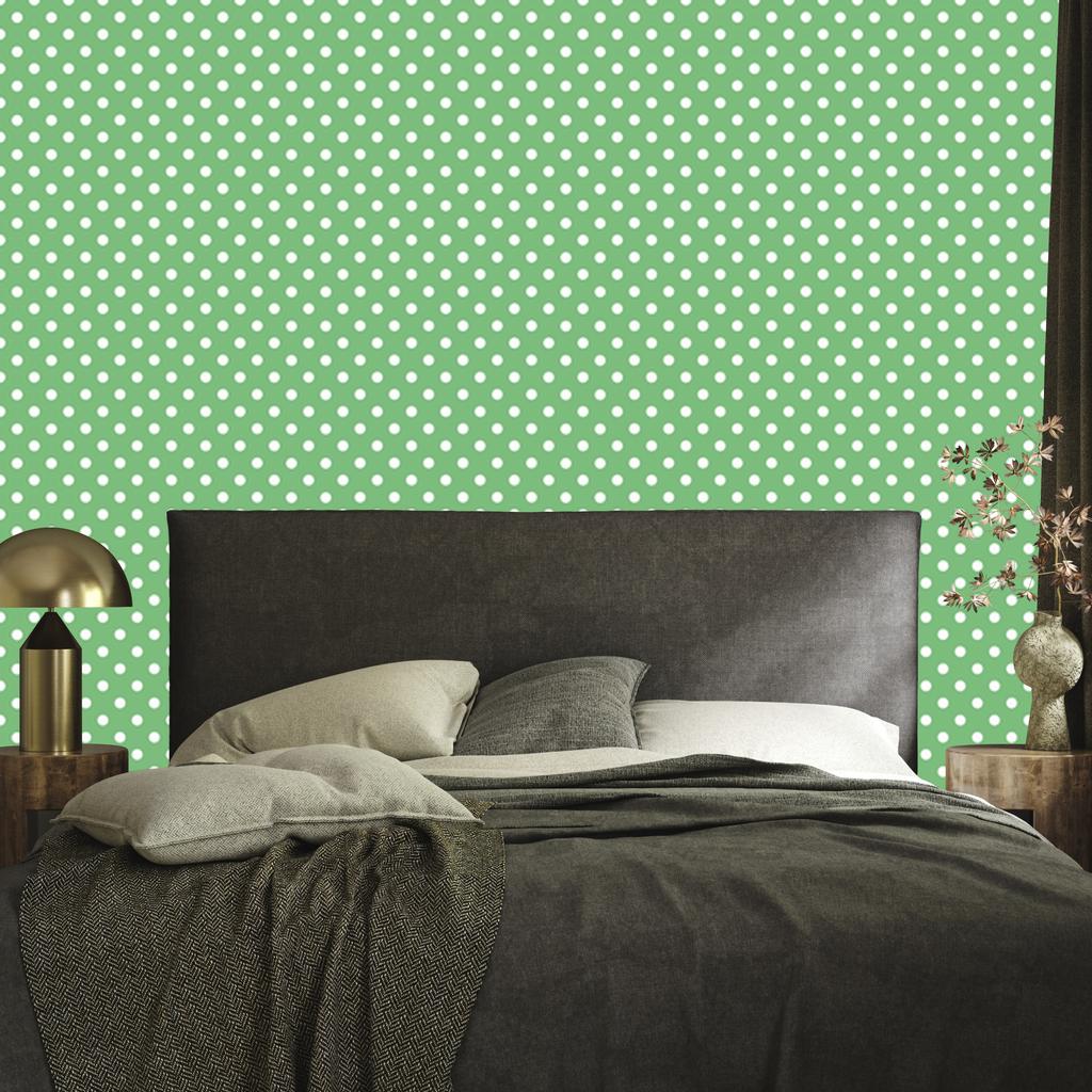 Green and mint dots wallpaper, green background for living room and bedroom 50x1000