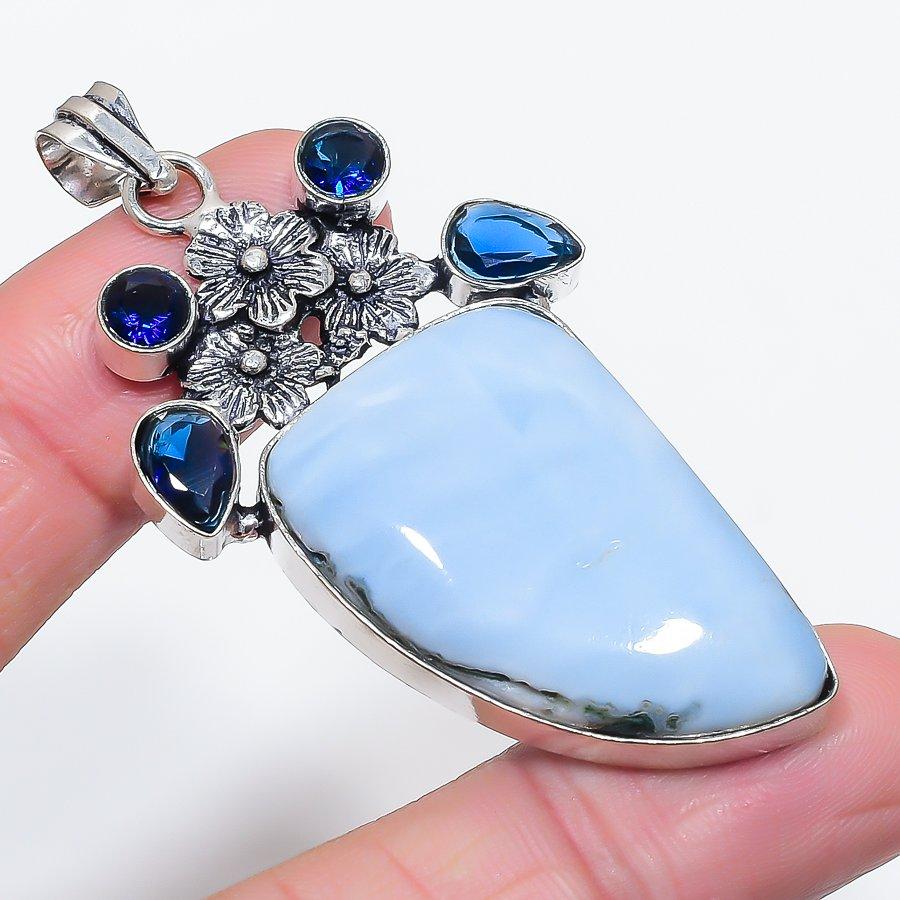 

Natural Owhyee Opal, Topaz 925 Sterling Silver Jewelry Pendant 2.60 d4P82