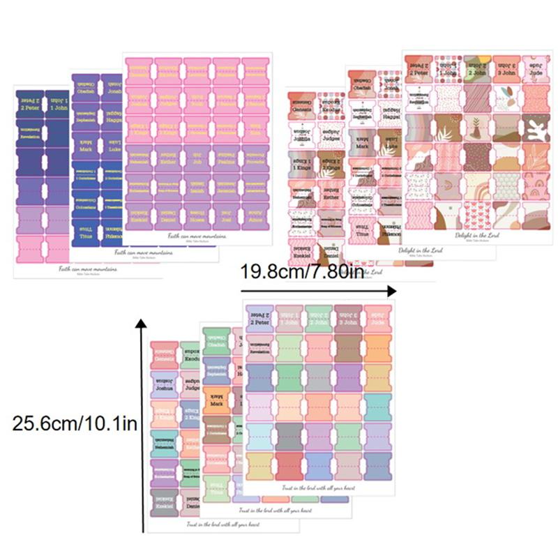 3 Sheets(90Pcs) Bible Tabs Large Print And Easy-To-Read Bible Journaling Supplies Self-Adhesive Index Label Sticker Stationery
