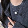 925 Silver Black Agate Necklace for Women Girl Snake Bone Chain Water Drop Jewelry Gift