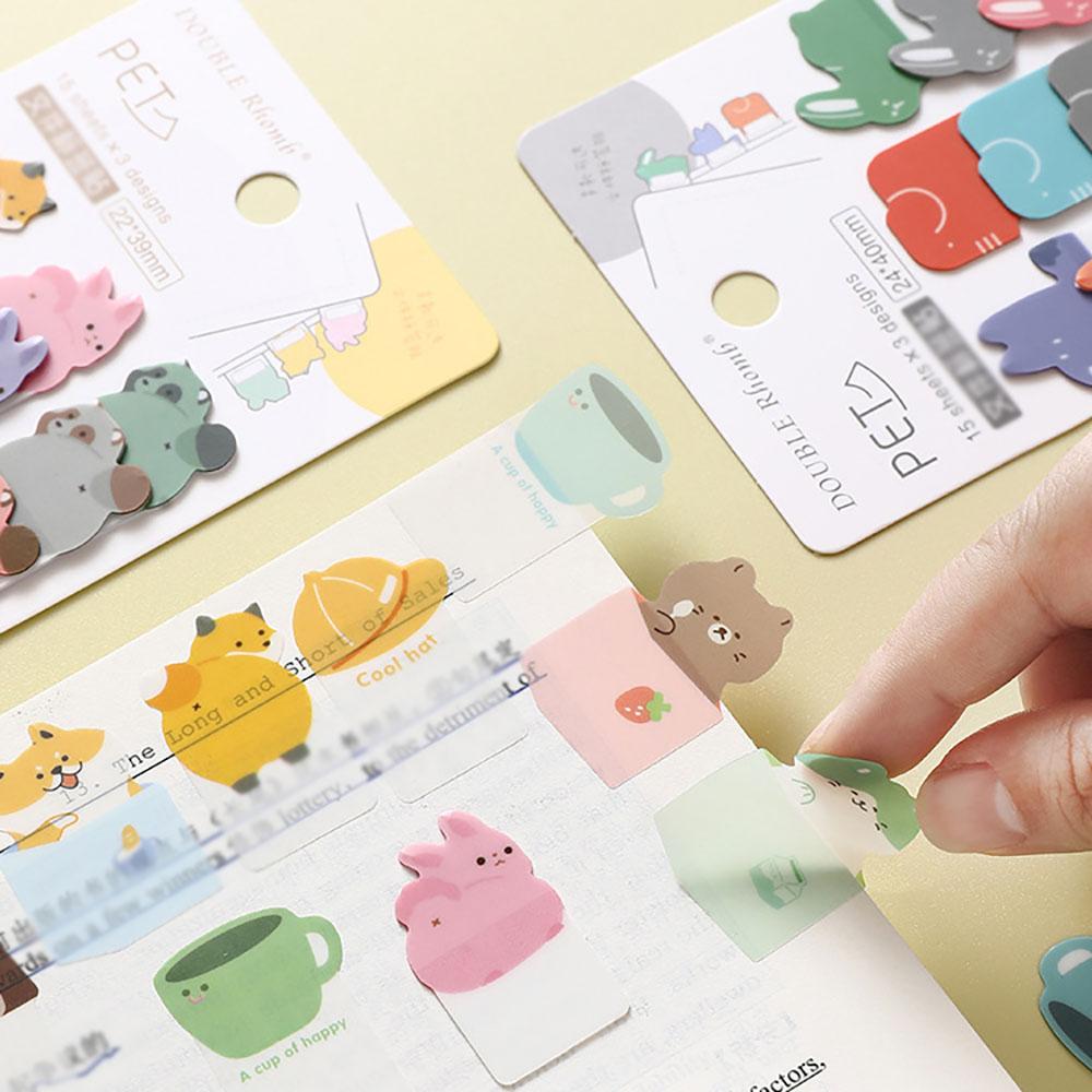 Cute cartoon animal alien index stickers, student notes, comments, categorized tags, sticky notes, stickers