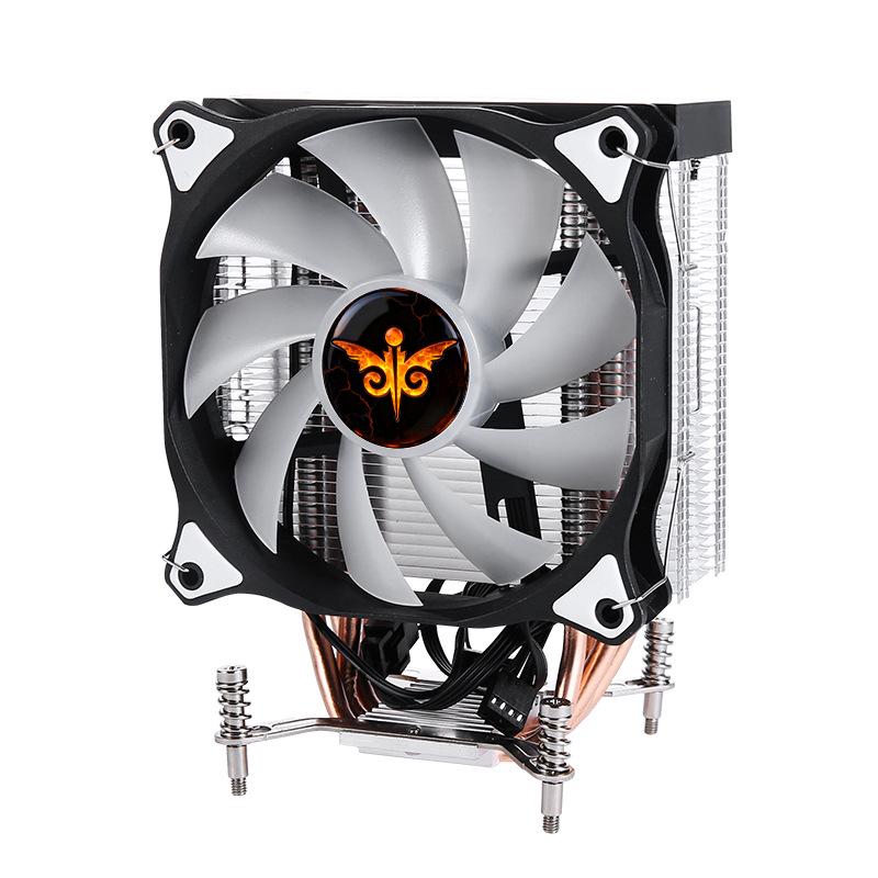 Silent Desktop CPU Cooler with 4 Copper Pipes, 12cm Tower Fan, Colorful LED, and Temperature Control for LGA2011/x79/x99 Sockets.