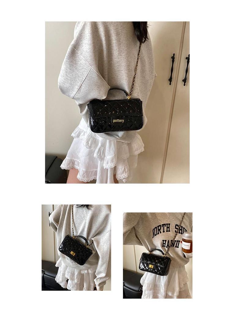 2025 Little Xiangfeng Argyle Chain Luxury Square Handbag - Women's Single Shoulder Crossbody Bag